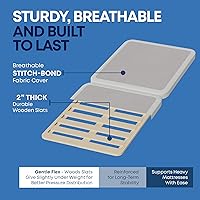 Vista 4 de Greaton, Base de cama con somier, tamaño individual, base de colchón de madera de 2 pulgadas, fabricada en Estados Unidos, silenciosa, sin ruido, 2