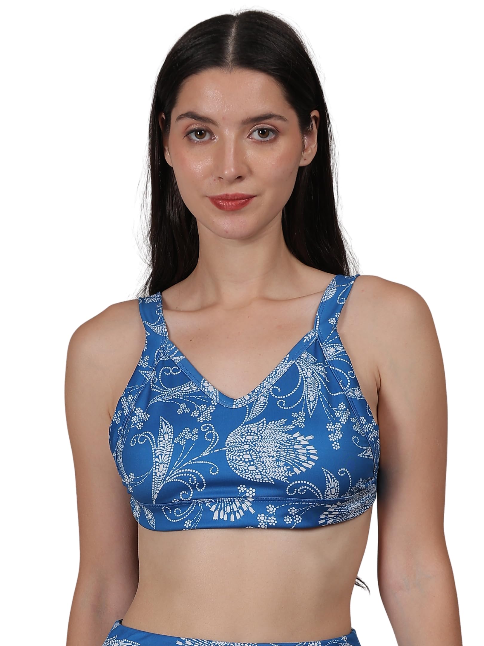 megaska Women Swim Bra Bikini Top Quick Dry Printed Padded Workout Sports Bathing Suit Swimwear Tops-picture-56