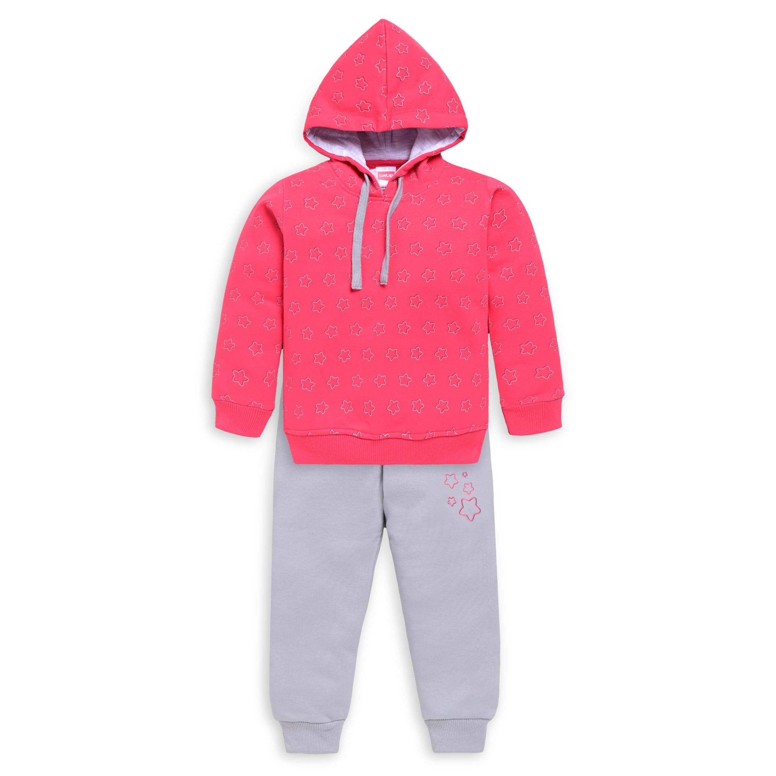 luvlap Baby Girls Full Sleeve Hooded Sweatshirt & Pyjama Set Pack of 1-picture-26