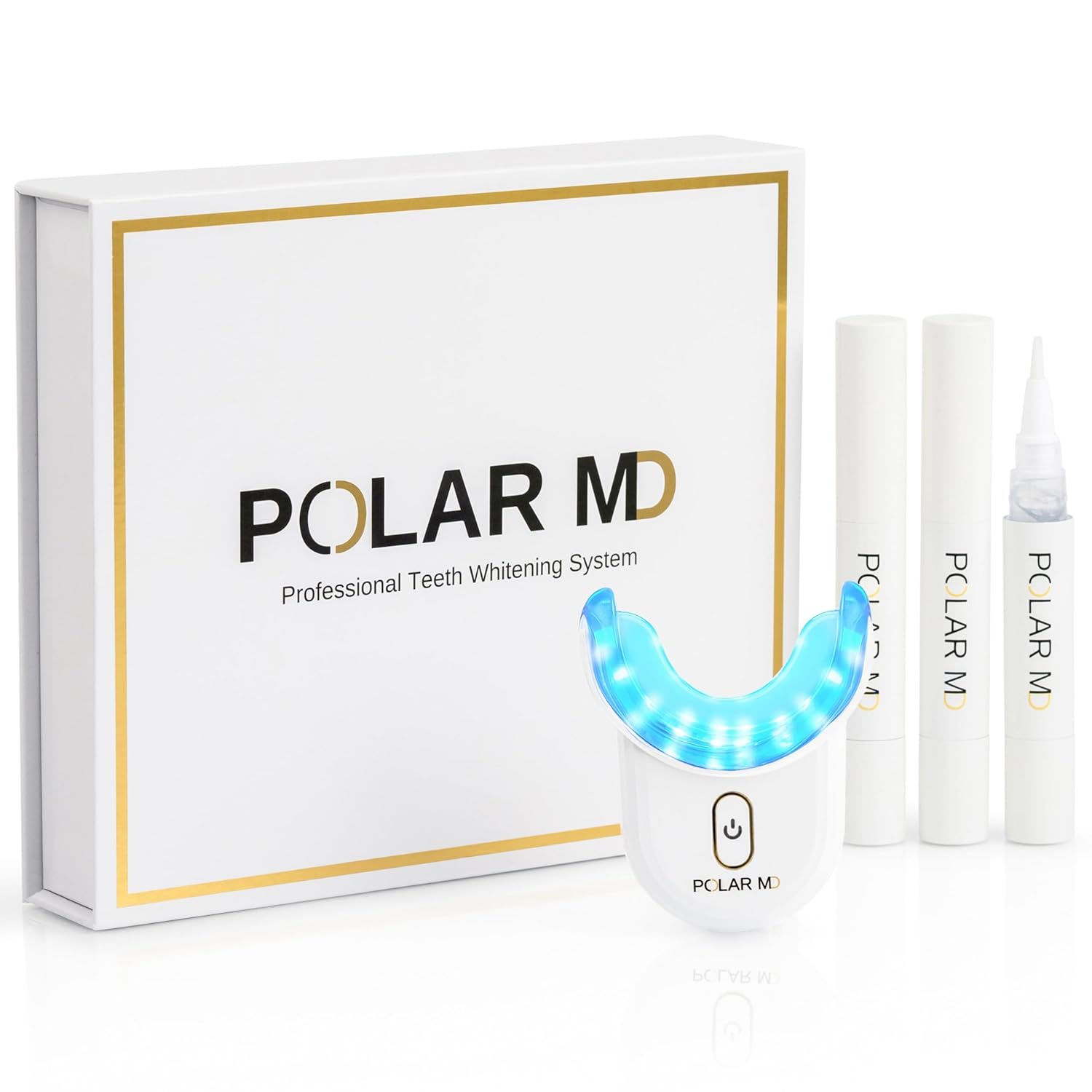 Polar MD Teeth Whitening Kit Professional Teeth Whitener Gel Pens 1YR Supply Compare to Whitening Strips Powerful 32