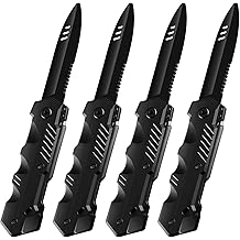 Boao 4 Pieces Retractable Knife Prop False Trick Gadget Toy Disappearing Dagger Fake Plastic Blade for Halloween Fools Day Party