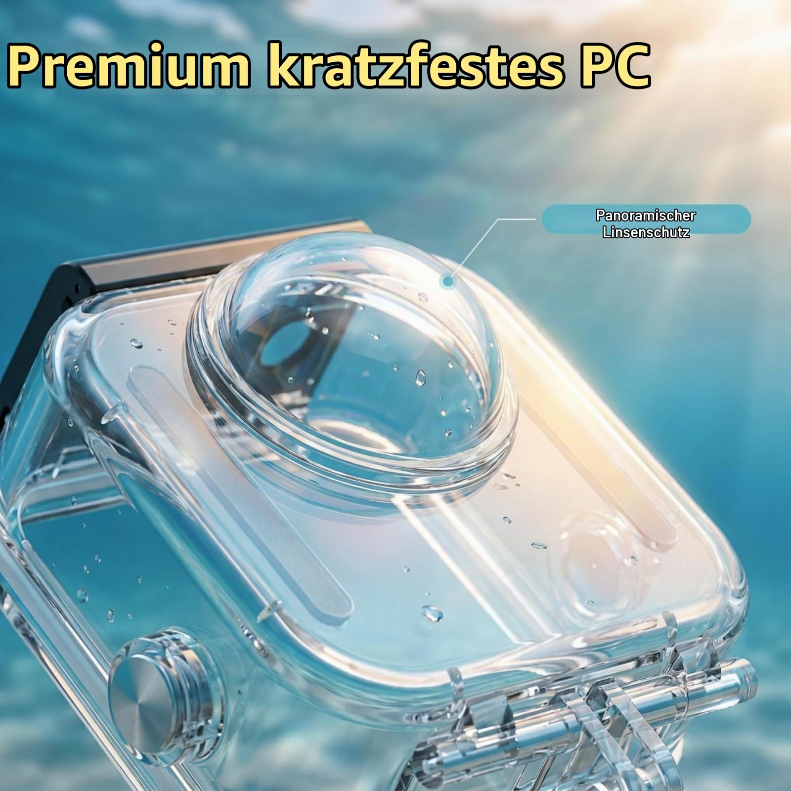 Wasserdichtes Gehäuse für GoPro Max 2, 45M Tauchgehäuse Unterwassergehäuse Schutzgehäuse Kameragehäuse Dive Case Zubehör für GoPro Max 2