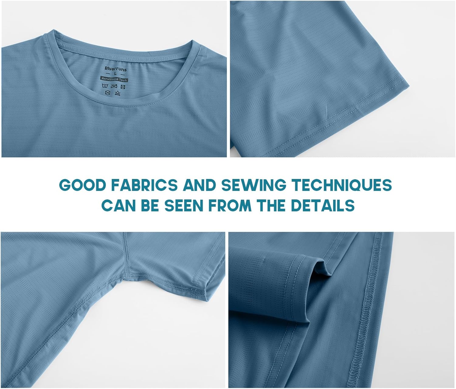 Riverruns Fishing Shirt for Men Short Sleeve UPF 50+ Sun Protection Swim T-Shirt Rash Guard Water Beach Tee - Image 5