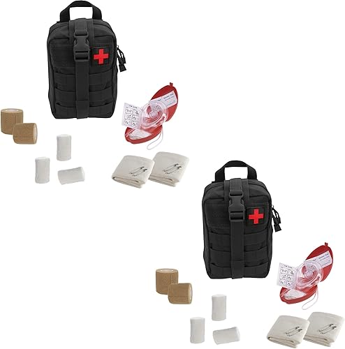 Kit táctico de rescate de RCP de primeros auxilios, con máscara de resucitación de bolsillo para adultosniños, vendajes cohesivos, guantes, gasa,