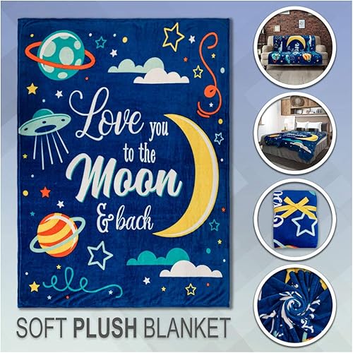 Miniatura 3 de Love You to The Moon & Back - Manta supersuave de 50 x 60 pulgadas para dormitorio, sala de estar, primavera, vacaciones, niños, bebés, adultos y