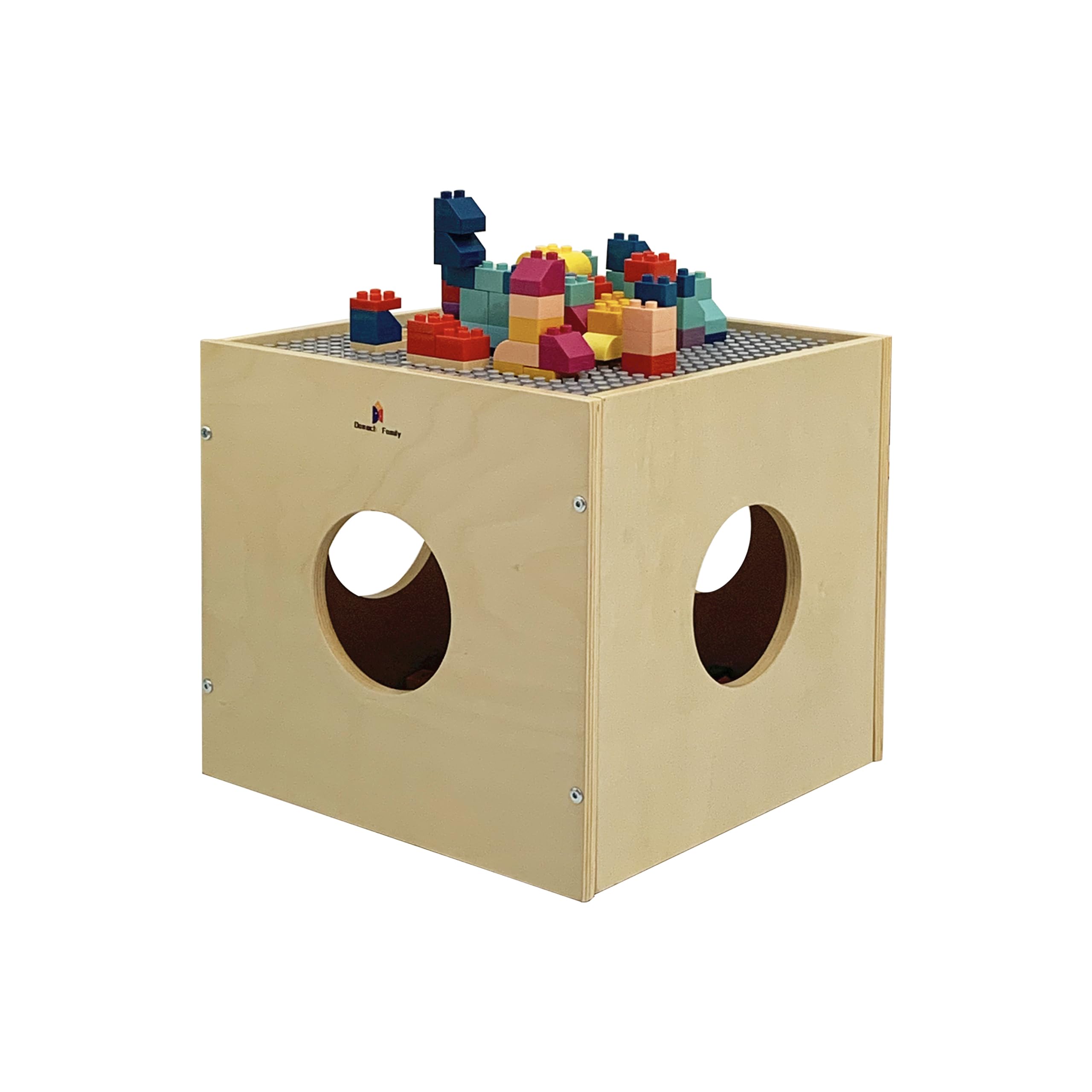 Wisdom Play Cube - Mesa Montessori 5 en 1 para juegos y actividades para niños, organizador de almacenamiento de caja de juguetes, bloques de construcción y placa base, escondite de
