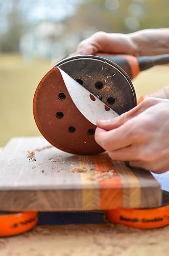 Miniatura 6 de Gator Discos de lija de óxido de aluminio de resina roja con gancho y bucle de órbita aleatoria de 5 pulgadas, 8 agujeros, grano 180, paquete de 50
