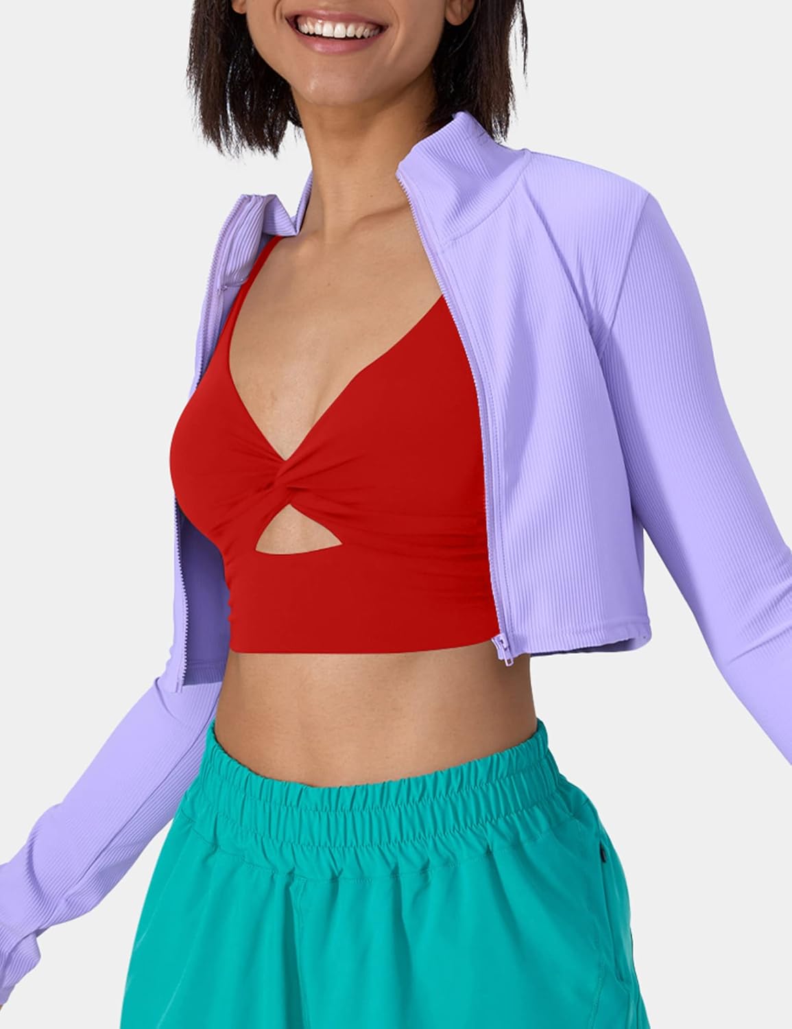 cailami Women's Sexy Sleeveless Deep V Neck Cropped Tank Tops Front Knot Twist Crop Top - Image 6