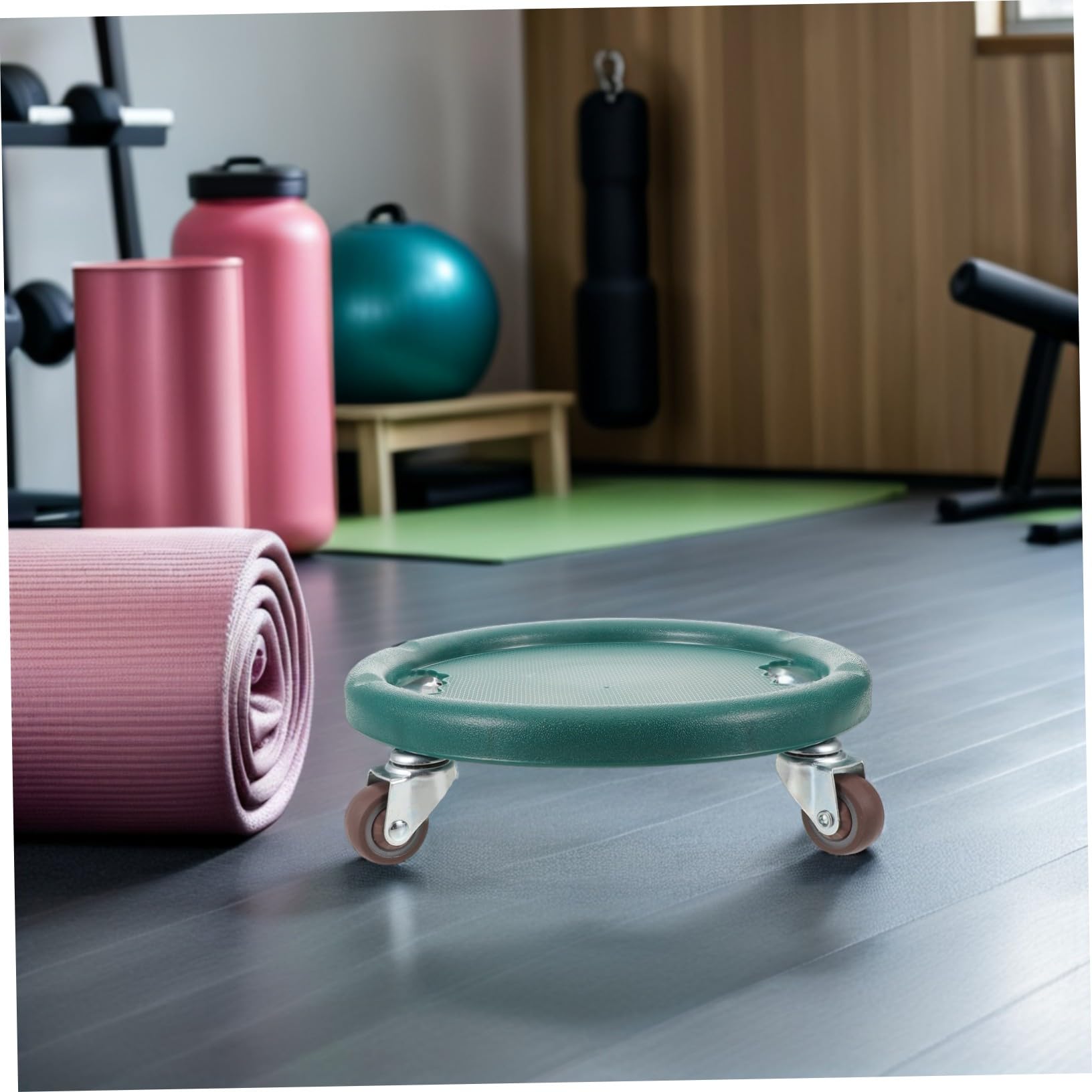 Disco Fitness Addominale Ruote Stabile con Ruote Omnidirezionali per Allenamento Core e Tonificazione Completa Corpo Attrezzo Portatile per Esercizi Addominali e Potenziamento