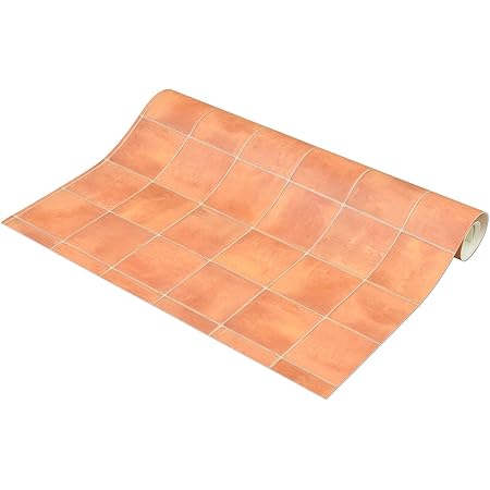 Amazon タイル柄 フリーカット 敷くだけリメイク床シート テラコッタ 約90 150cm 床保護マット チェアマット オンライン通販