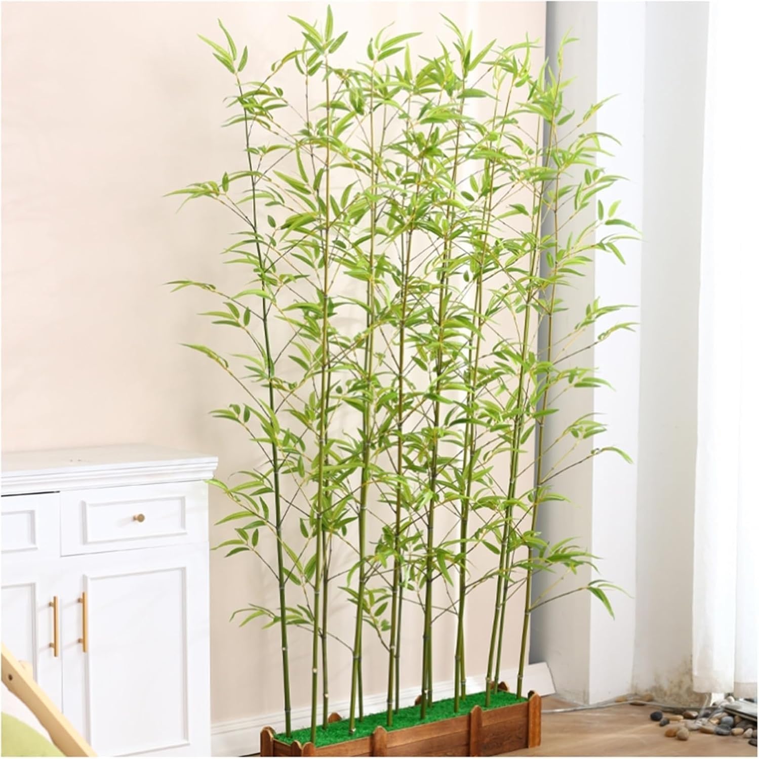 Bambú artificial con 20 postes plantas realistas de 120cm de alto