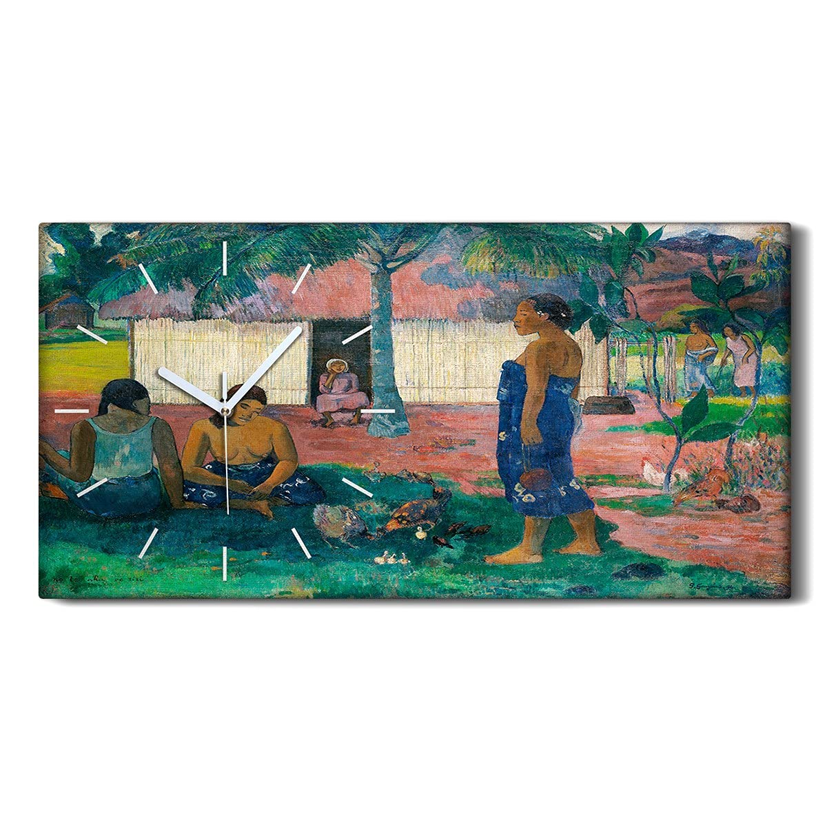 Horloge sur Toile sans Tic-Tac Tableau Mural Silencieux 60x30cm pour Chambre et Bureau