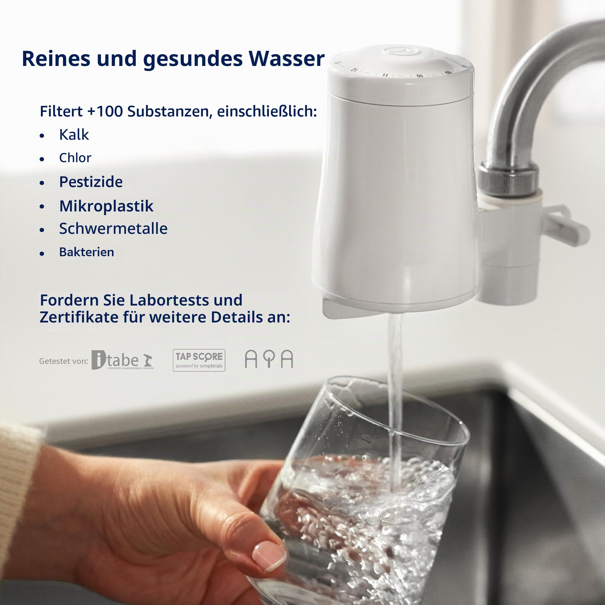 Tappwater EcoPro - Leitungswasserfilter, 5-stufiges Wasserfiltersystem mit Nanotechnologie, filtert über 100 Schadstoffe, darunter Chlor, Kalk und schlechten Geschmack.