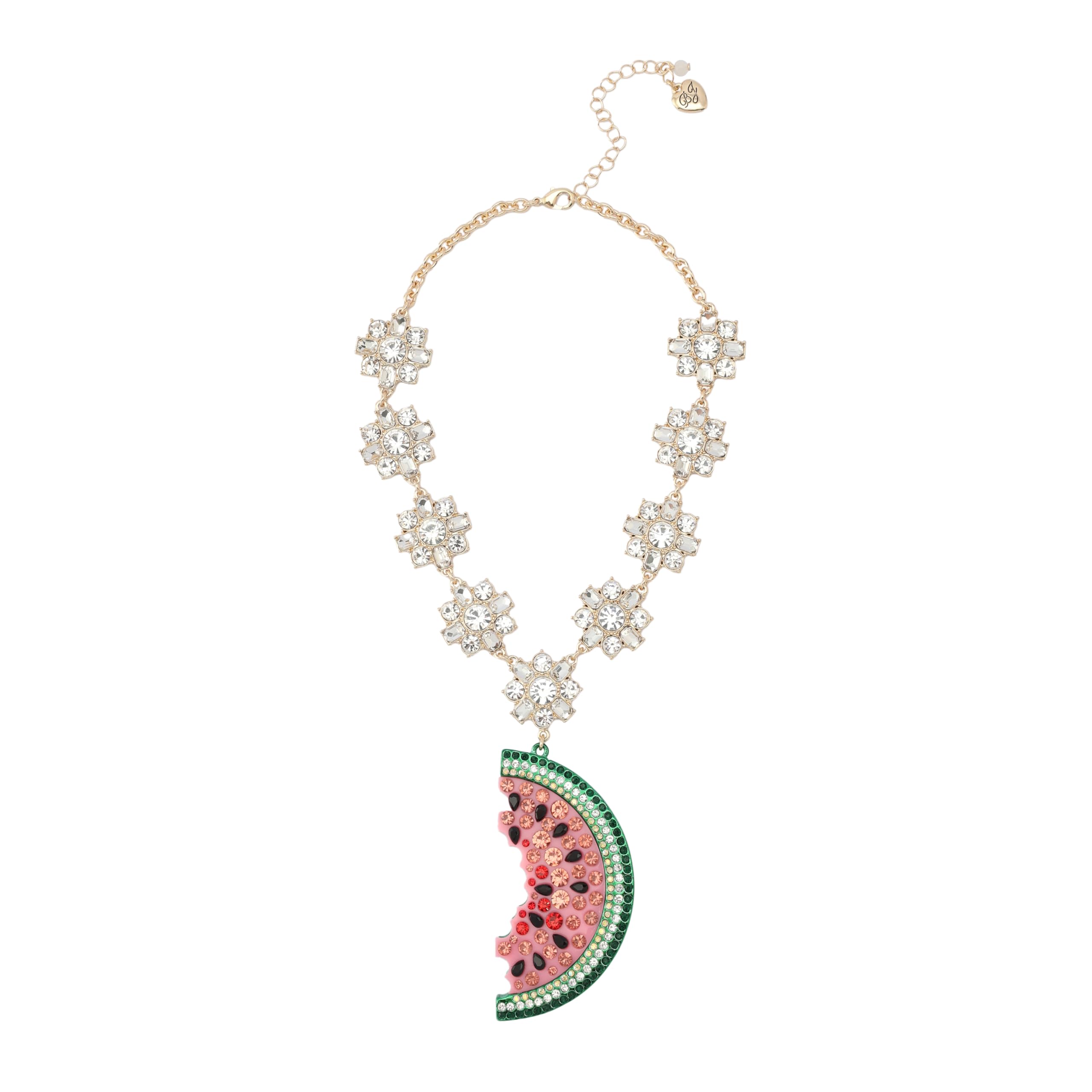 Betsey Johnson Women's Betsey's Backyard Watermelon Pendant Necklace
