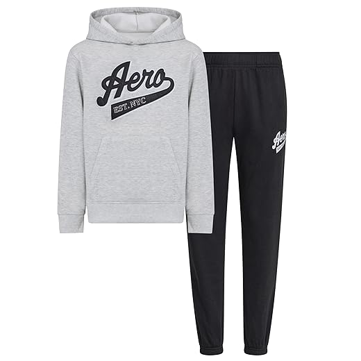 AEROPOSTALE Boys 2 Piece Outfit - Pullover Hoodie and Athletic Pants, Youth Jogger Sweatpants and Sweatshirt, Sizes 4-12