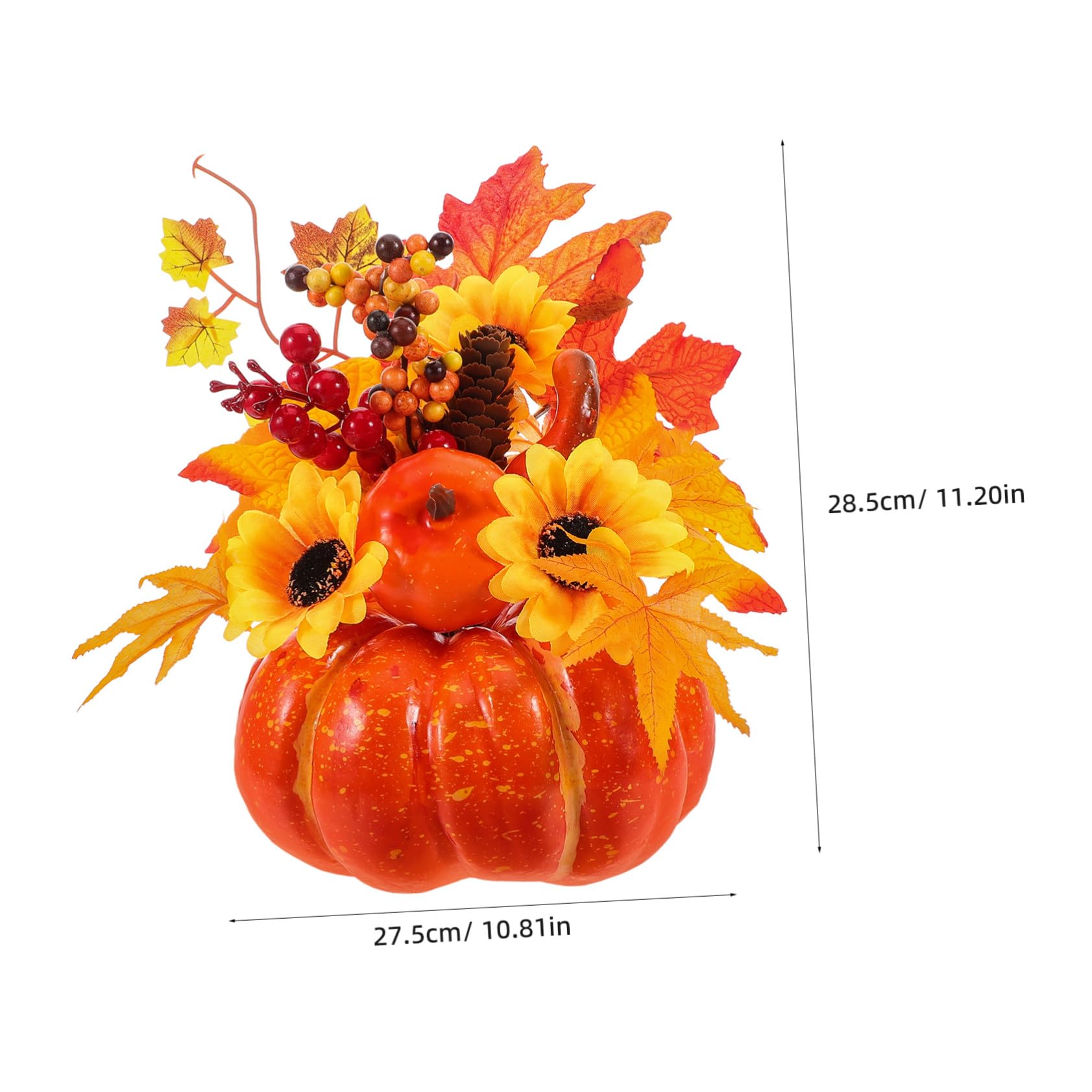 STOBAZA Decorazione Autunnale Zucca Finta Grande a Forma di Zucca Girasole Artificiale in Plastico Robusto e Salvaspazio per Festival di Autunno e Arredamento Casa