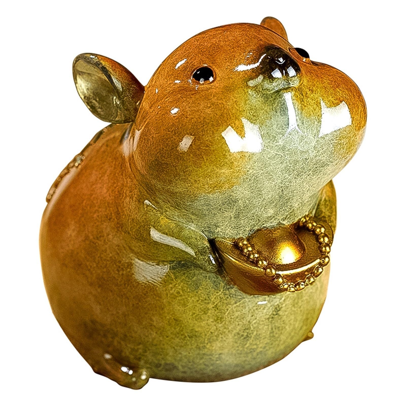 GLETSF Brass Decor Brass Statue Pure Copper Gourd Entrance Ornaments To Attract Wealth Fish Living Room Office Decorations Ornaments Statues For Home Decor,35 * 12 * 30cm