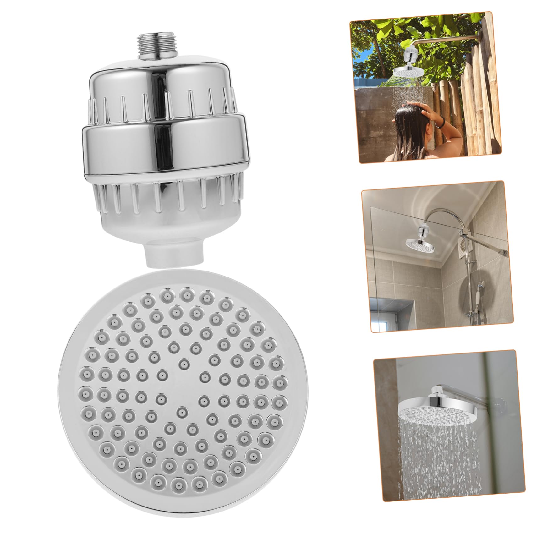 Alipis Filtro de Ducha para Agua Dura 15 Niveles de Filtración y Cabezal de Ducha Giratorio de 360 Grados, Material Abs Resistente y Algodón para Mayor Durabilidad