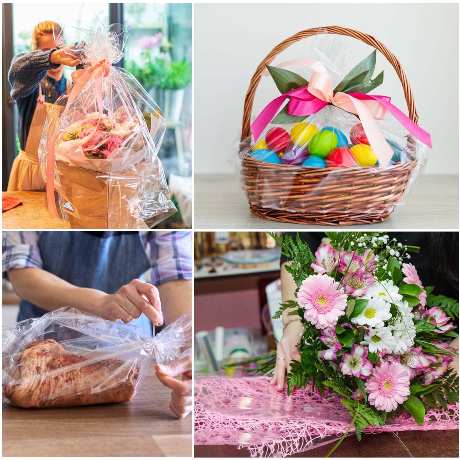 Rotolo Carta Cellophane Trasparente Per Imballaggio - 80 Cm X 30 M Per Fiori E Regali - Foto 12