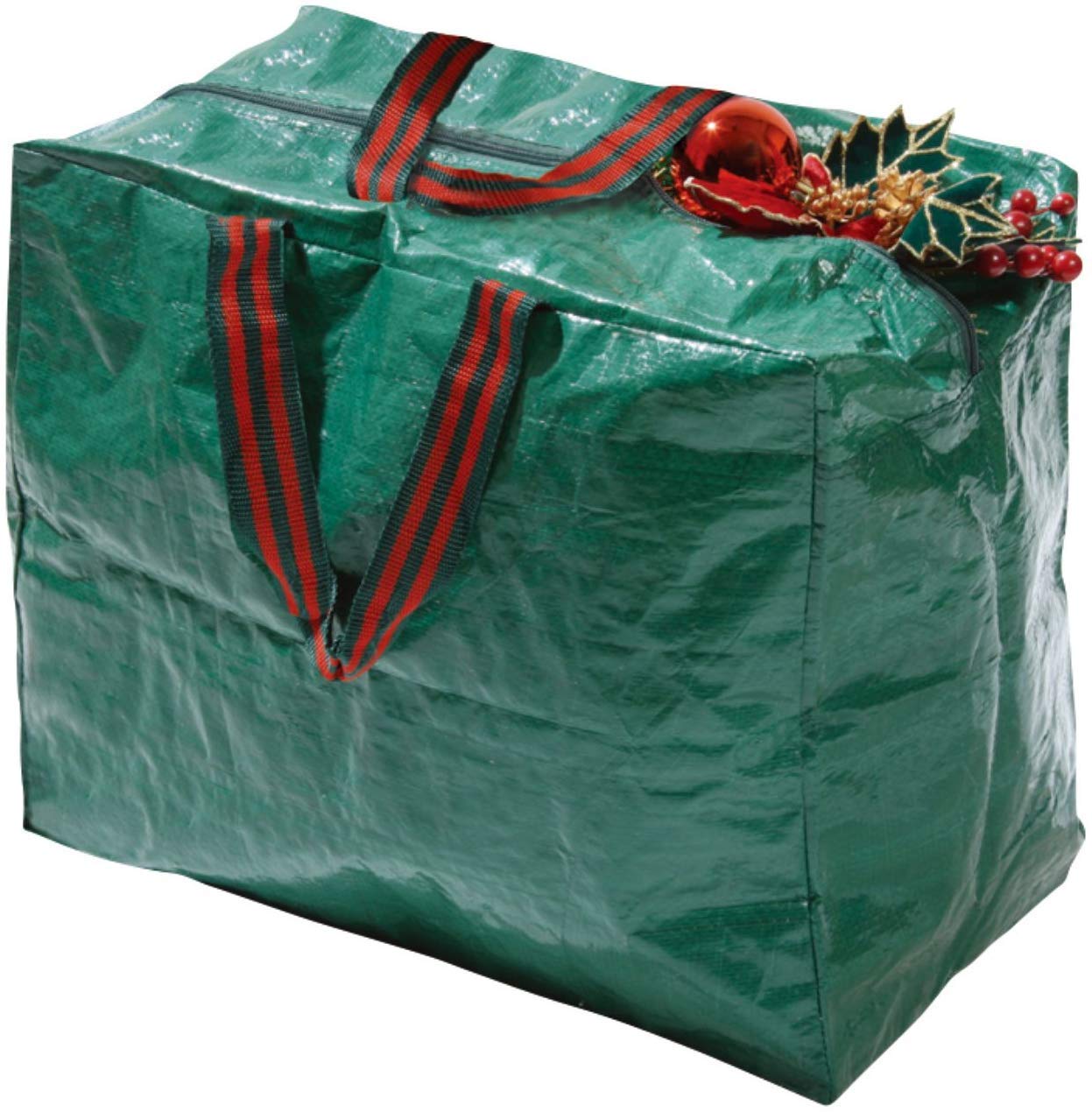 Greenfields Green Fields Strong Woven Polyethylene Christmas Xmas Decoration Storage Bag With Zip And Handles