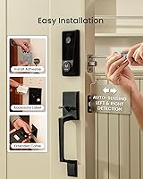 Vista 9 de DESLOC D110 Plus - Cerradura inteligente Wi-Fi integrada con asa, cerradura de puerta de entrada sin llave de huellas dactilares, control remoto