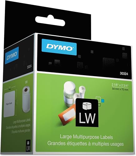 DYMO 30324 LabelWriter - Etiquetas para disquete, 2 34 x 2 18, color blanco, 320 etiquetas por rollo
