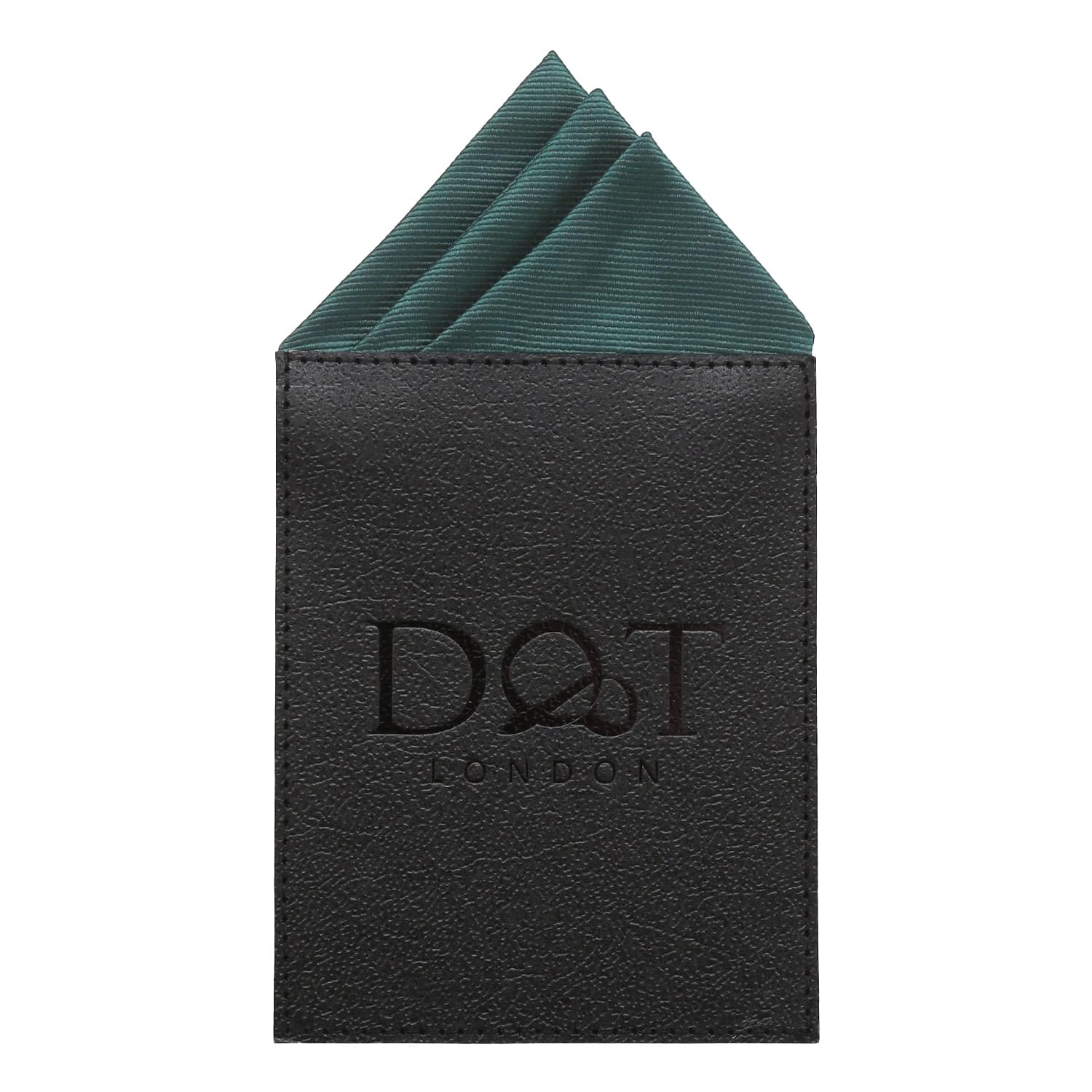 Dqt Men's Dark Green - One Peak Plain Twill Pre-Folded Pocket Square - Wedding, Business & Formal Suit Handkerchief