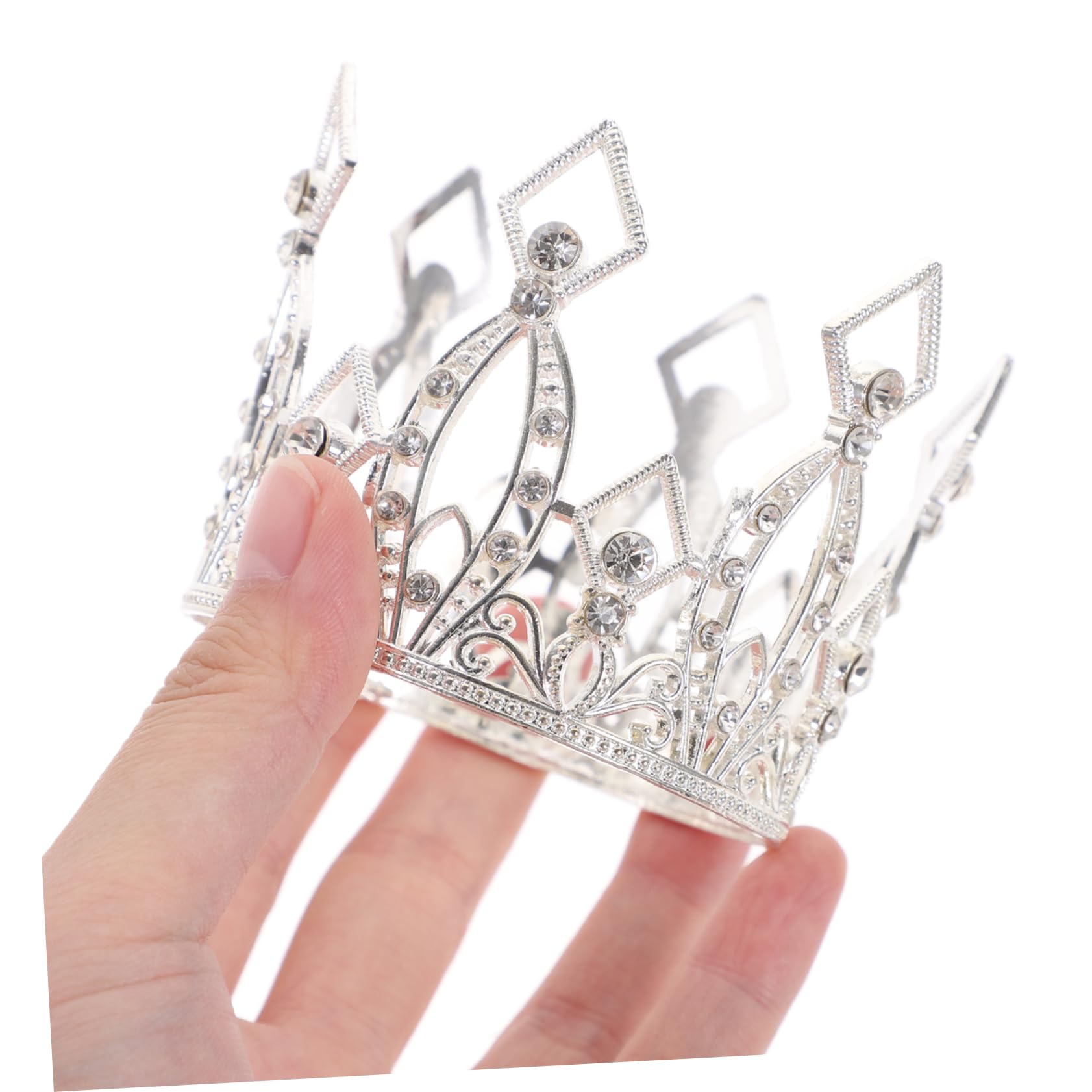 Homoyoyo Couronne de Gâteau D’Anniversaire en Alliage et Strass, Argenté