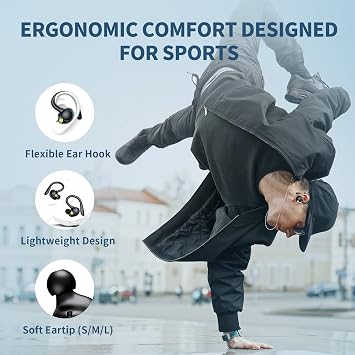 Boytond Ear Buds Wireless Bluetooth V5.3 Clip On Earbuds Open Ear Headphones,36 Hours Playtime with Charging Case,IPX4 Waterproof Earphones 327GOO-14