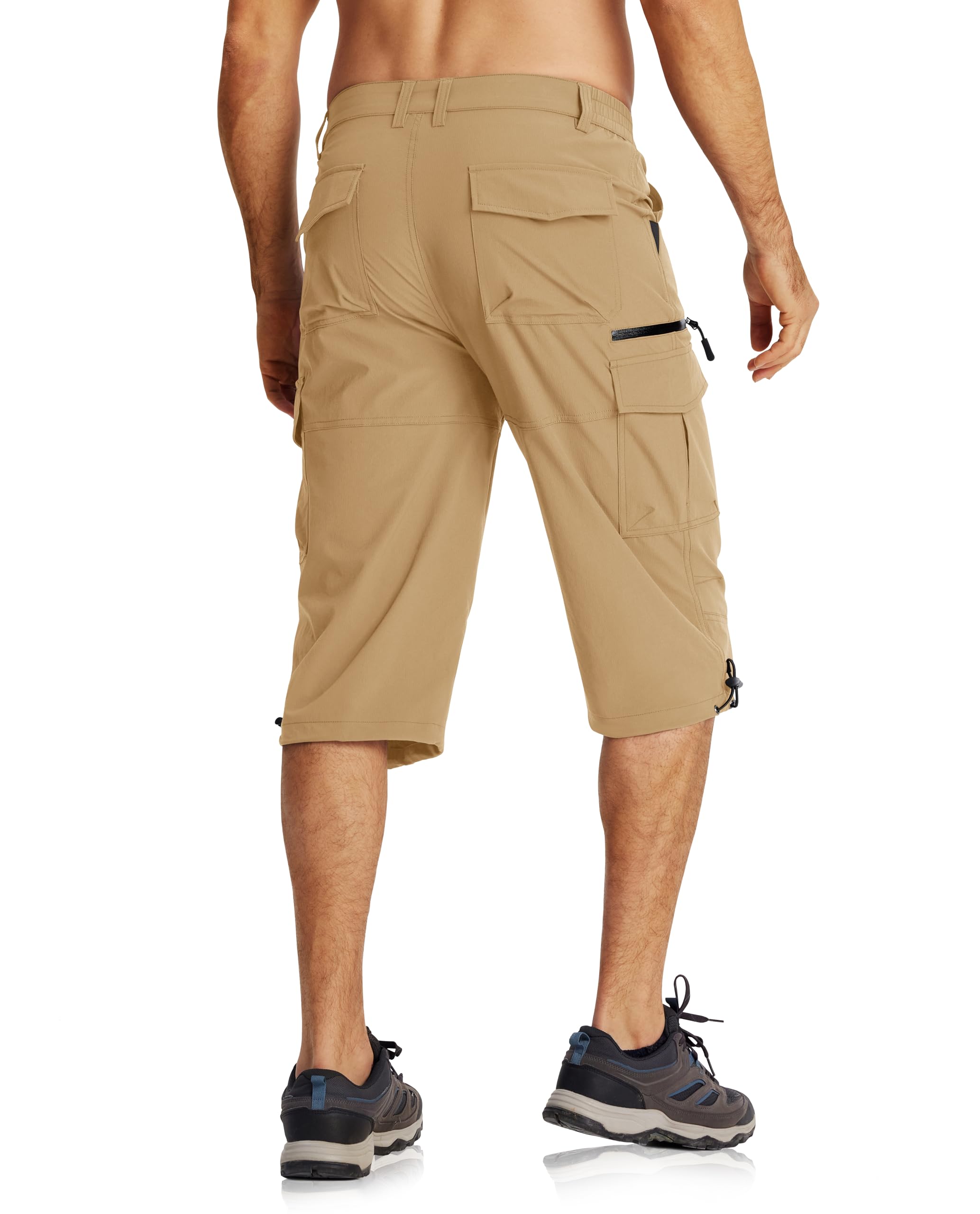MAGCOMSEN Short de travail 3/4 pour homme à séchage rapide avec poches zippées pour randonnée, escalade