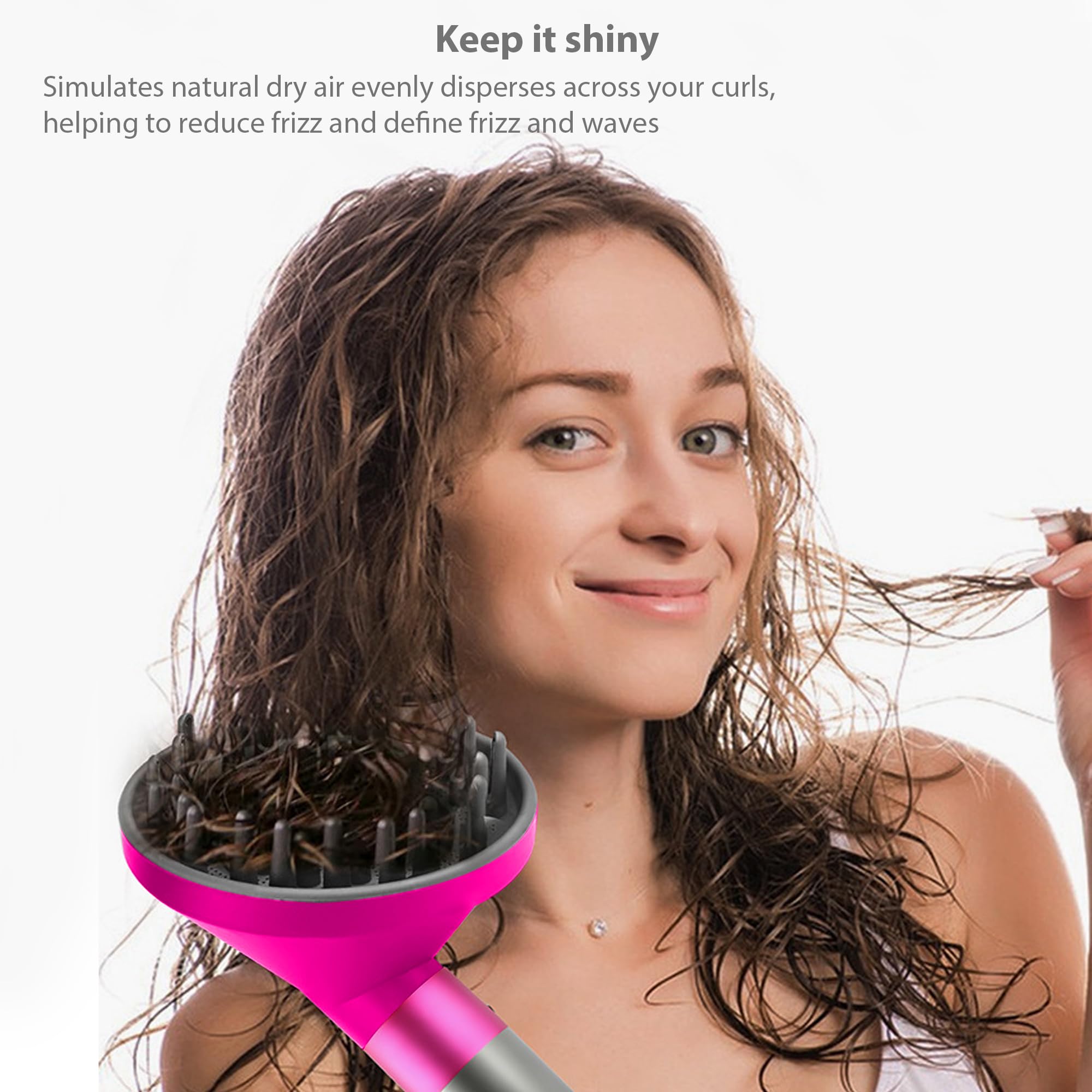 Diffusordüse für Dyson Airwrap Styler Aufsätze, Diffusordüse für Dyson Airwrap HS05 HS01, Umwandelbar für Dyson Airwrap Styler in Haartrockner, Diffusor Föhn Aufsatz (Rosarot)