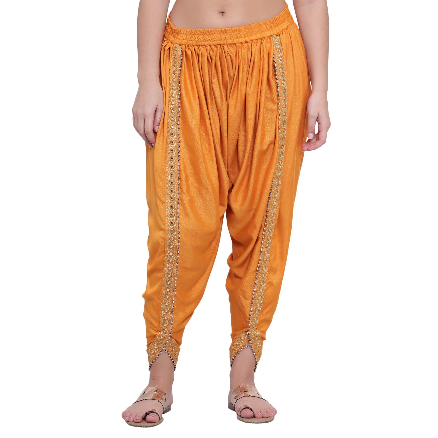 Full Length Free Size Embroidery Lace Solid Dhoti Pant for Women | Rajasthani Dhoti | Plain Dhoti | Rayon Regular Fit for girls