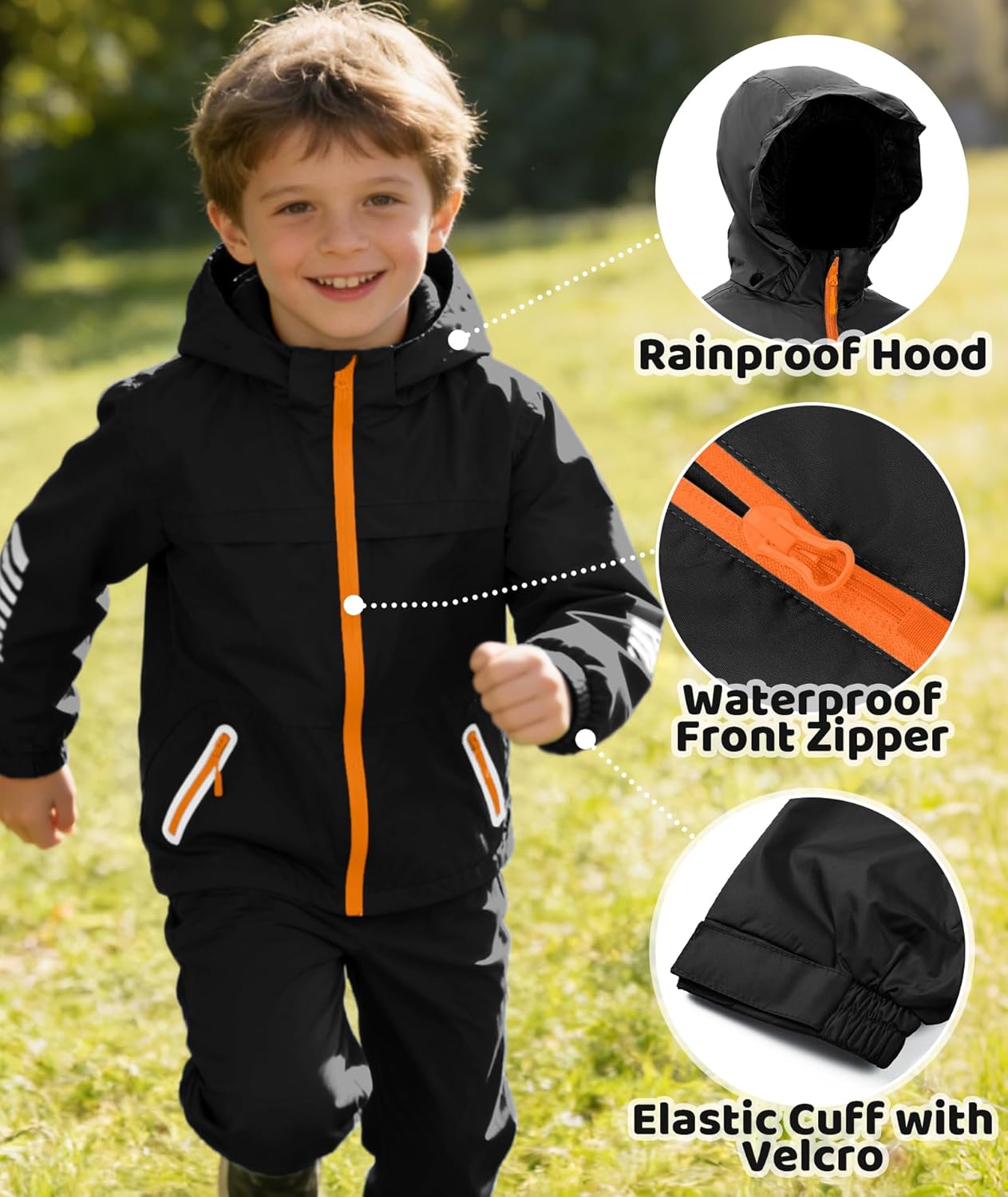 SWISSWELL Kids Rain Suit Boys Girls Waterproof Rain Jacket and Pants for Golf Fishing