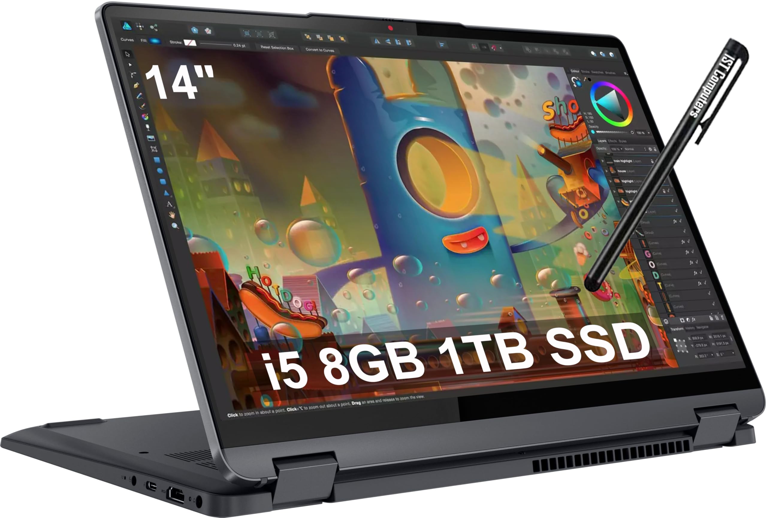 Lenovo IdeaPad Flex 5i 2-in-1 Laptop (14" FHD+ Touchscreen, Intel Core i5-1235U, 8GB RAM, 1TB SSD) Convertible, Fingerprint, Backlit, 1080p Webcam, 9-Hr Battery Life, IST Pen, Win 11 Home S Mode