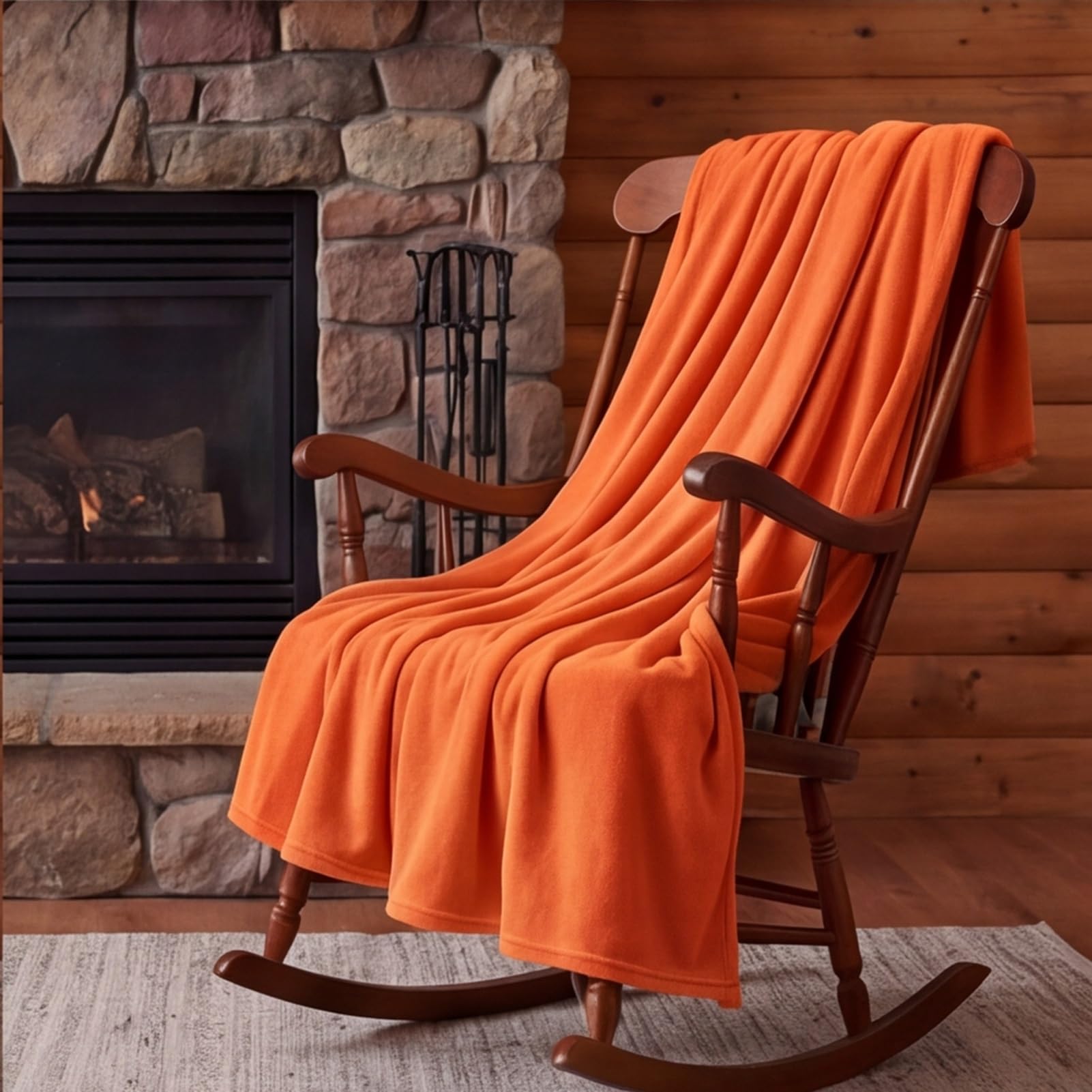 Kuscheldecke 170 x 250 cm Weich & Waschbar Flauschig Decke Fleecedecke Geeignet für Alle Jahreszeiten für Sofa/Bett/Couch, Orange