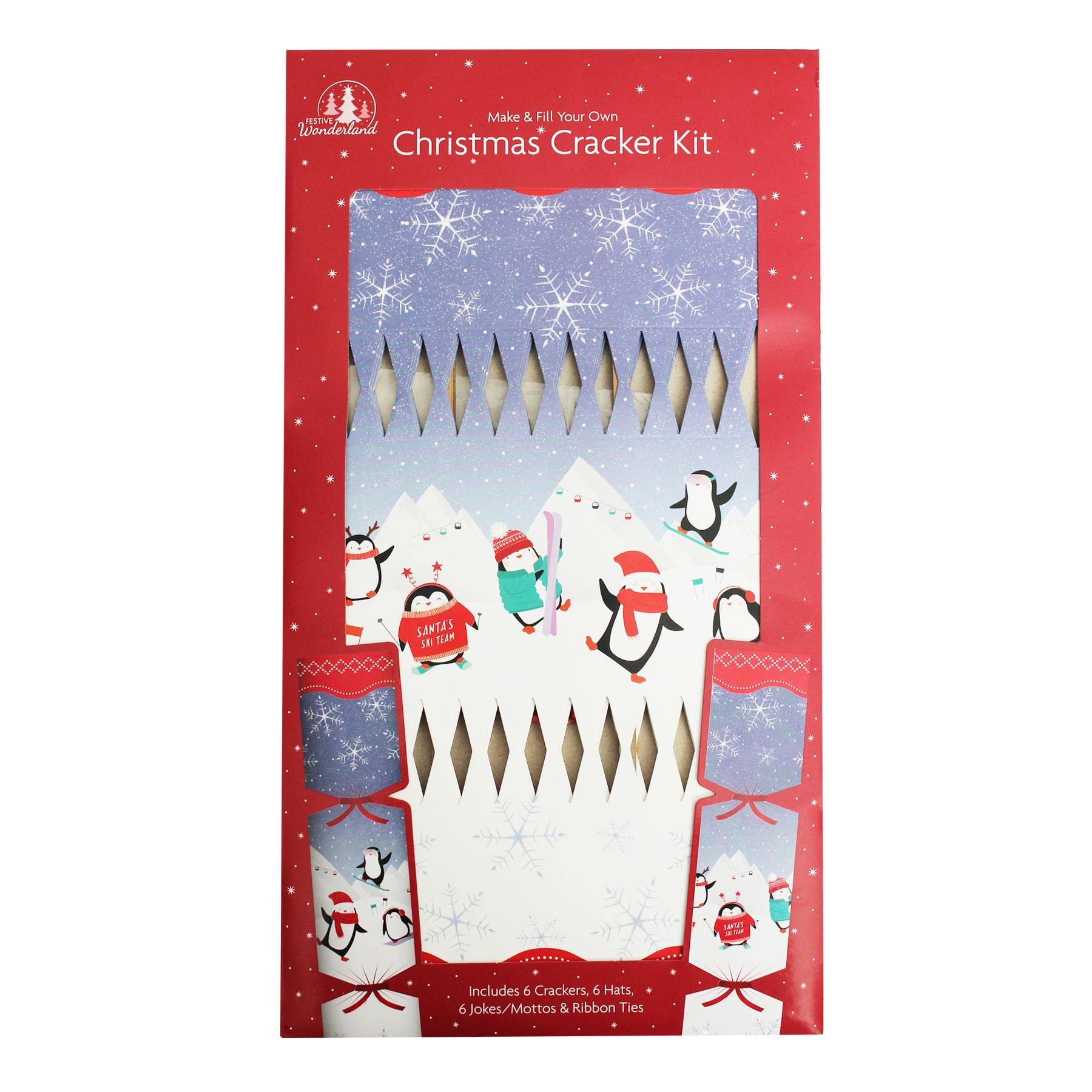 Widdle Gifts 6 Pack Make your Own Christmas Cracker Kit - Penguins