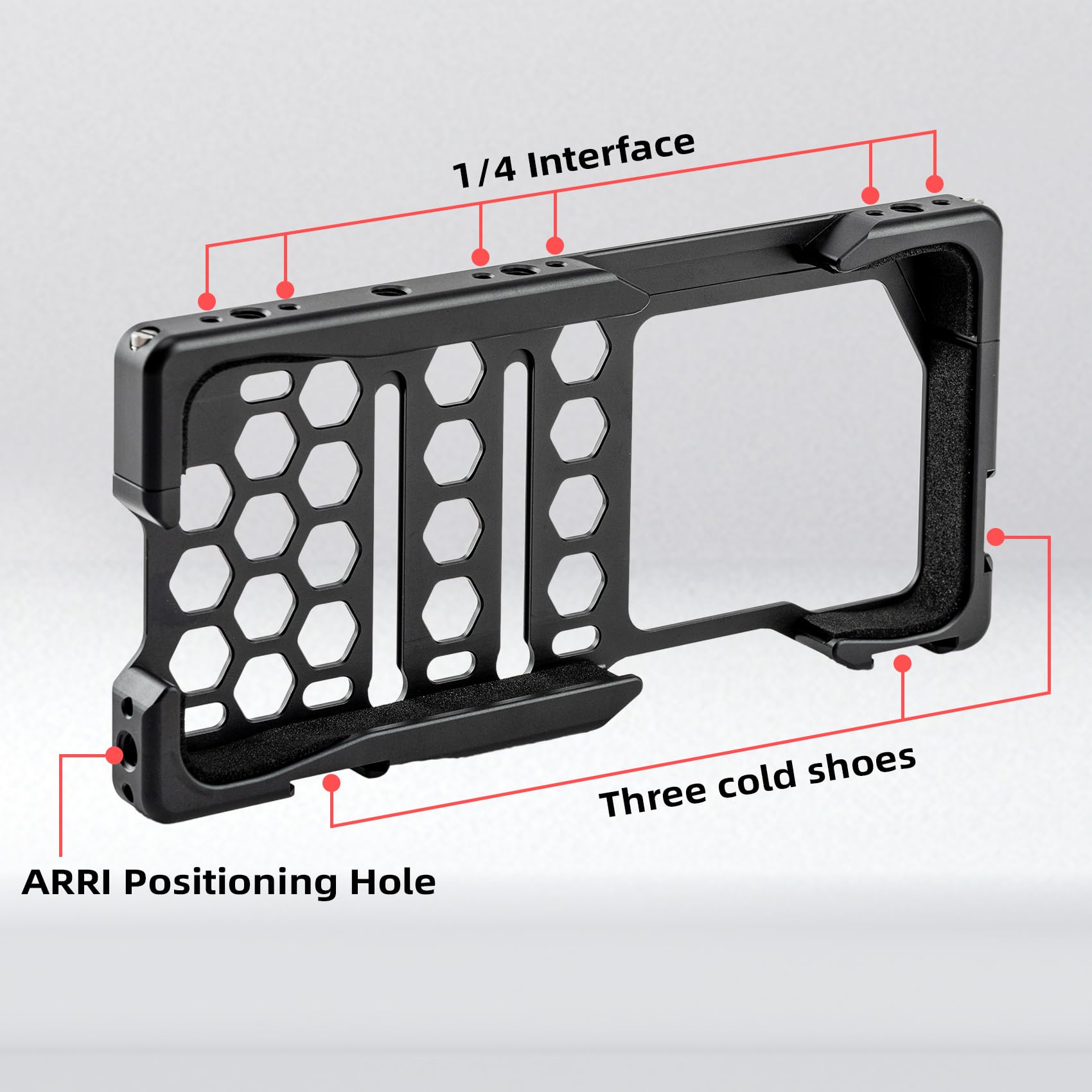 Fotopro Stabilisateur Vidéo Universel pour Téléphone Alliage d'aluminium Trois Chaussures Froides Smartphone Video Rig pour Vidéographie Photographie Vlogging Streaming en Direct Réalisation de Films