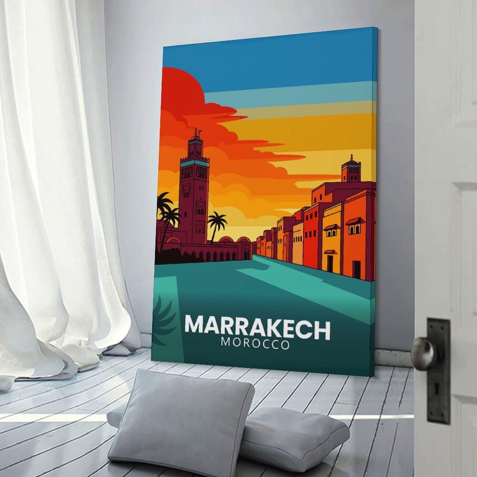 Junmoney Decorative Canvas Print Marrakech, Morocco Travel (4), 24x36inch(60x90cm), for Living Room, Bedroom Or Home Office, Home Decor Gift with Stylish Appeal