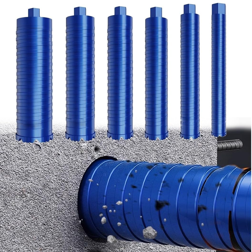 Foret à béton 370 mm avec filetage M22 pour perçage à sec et humide, compatible avec divers dispositifs de forage pour la construction (51 mm)