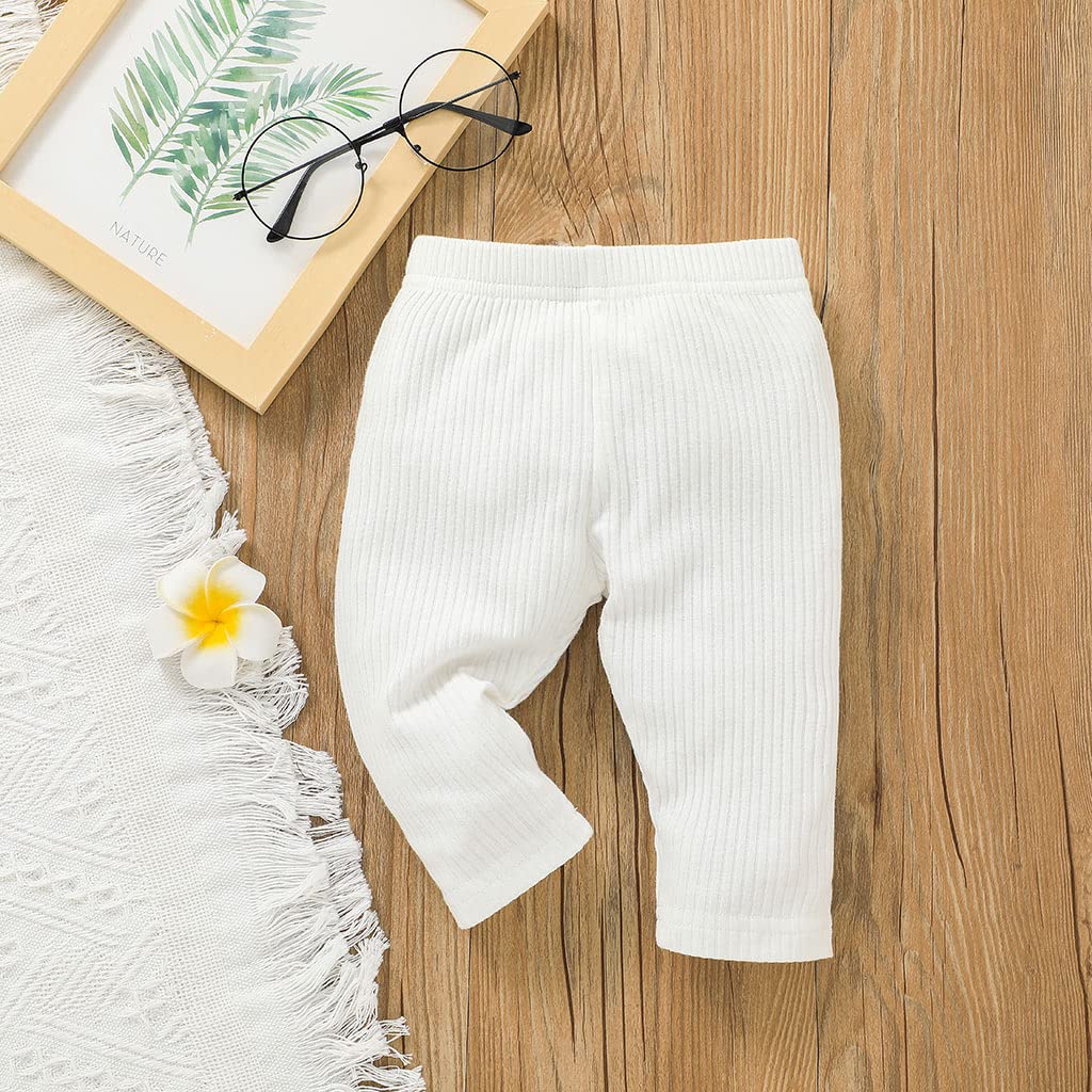 Lot de 3 leggings en coton tricoté pour bébé fille