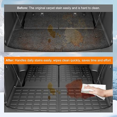 Miniatura 3 de powoq Alfombrilla de carga para Ford Explorer 2020-2023 de 6 y 7 asientos con alfombrilla de respaldo, alfombrilla de maletero TPE para Ford