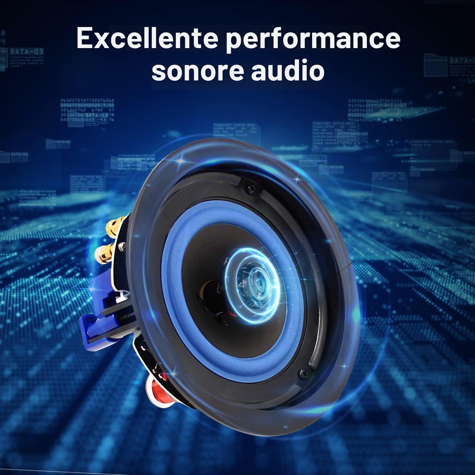 Herdio Haut-parleurs de Plafond,Enceinte encastrable Plafond à 2 Voies de 10,2 cm, 160 W, Parfaits pour la Salle de Bain, la Cuisine, Le Salon, Compatible avec Bluetooth