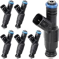 Vista 8 de Inyector de combustible, 4 agujeros, 6 piezas para Jeep Cherokee Grand Cherokee Wrangler 4.0L Dodge Ram 1500 2500 3500 5.2L Reemplazar #