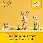 LEGO Creator 3 en 1 Jouet Mignon Lapin - Jouet de Construction pour Filles et Garçons, Âges 8+ - Cadeau pour Anniversaires - Avec 3 Options de Construction, Lapin, Phoque ou Lama - 31162