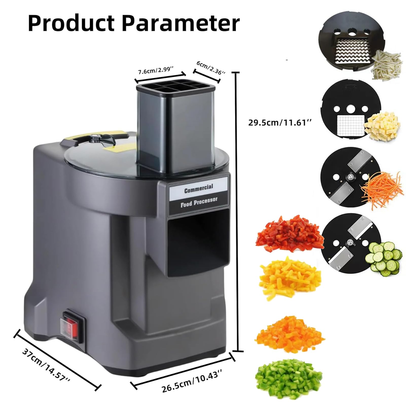 Cortador De Verduras Eléctrico Profesional 4 En 1, Picadora De Verduras 100 W – Rebanadora Automática para Patatas Cebollas Zanahorias, Máquina De Cubos Doméstica