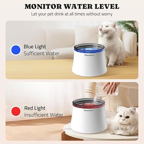 Miniatura 7 de Pawtners Fuente de agua para perros, dispensador de agua para perros de 1 galón para gatos pequeños, medianos y grandes, cuenco automático de agua