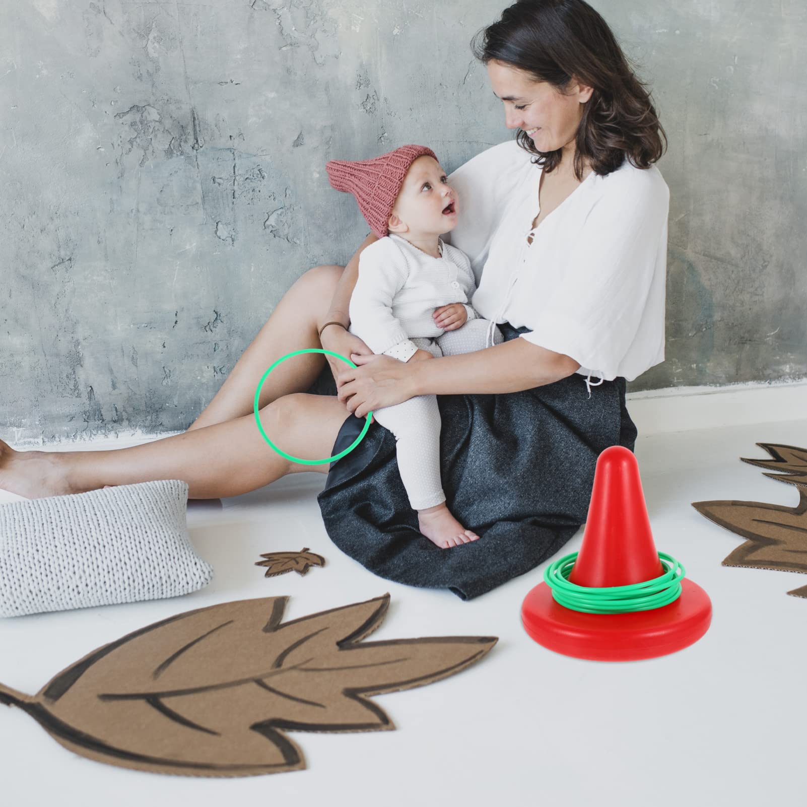 IMIKEYA 1Set Single Legged Stool Physical Exercising Tool for Early Education Training Equipment Fun Plaything with Rings for Kindergarten Fitness Activities