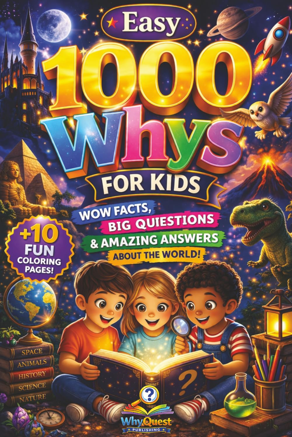 Easy 1000 Whys For Kids: Wow Facts, Big Questions and Amazing Answers About The World With Fun Coloring Pages