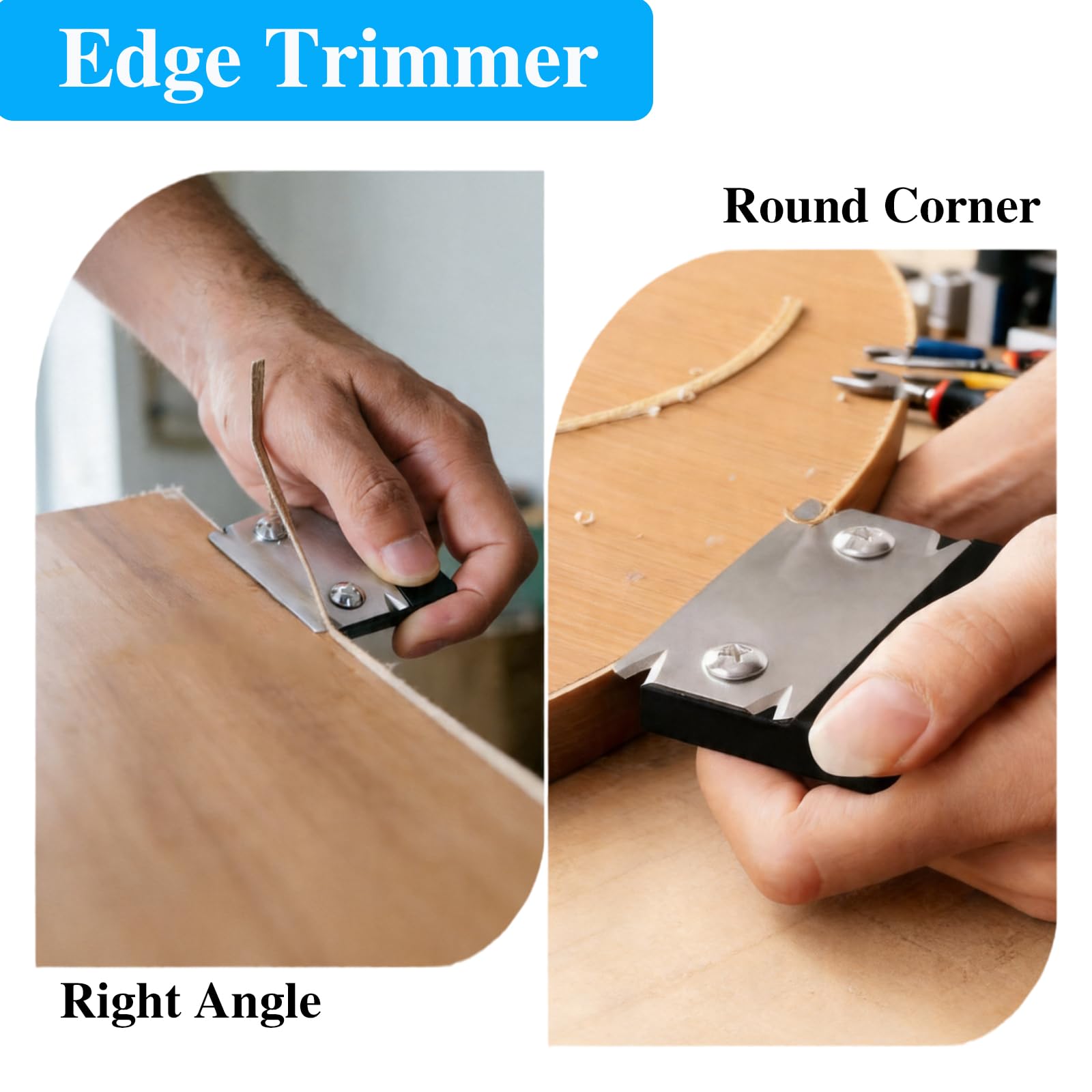 Recortadora de Bordes para Carpintería, Cortador Manual con 1 Cuchilla de Repuesto, Cepilladora Mano Antideslizante para Madera PVC ABS, Uso en Taller y Bricolaje