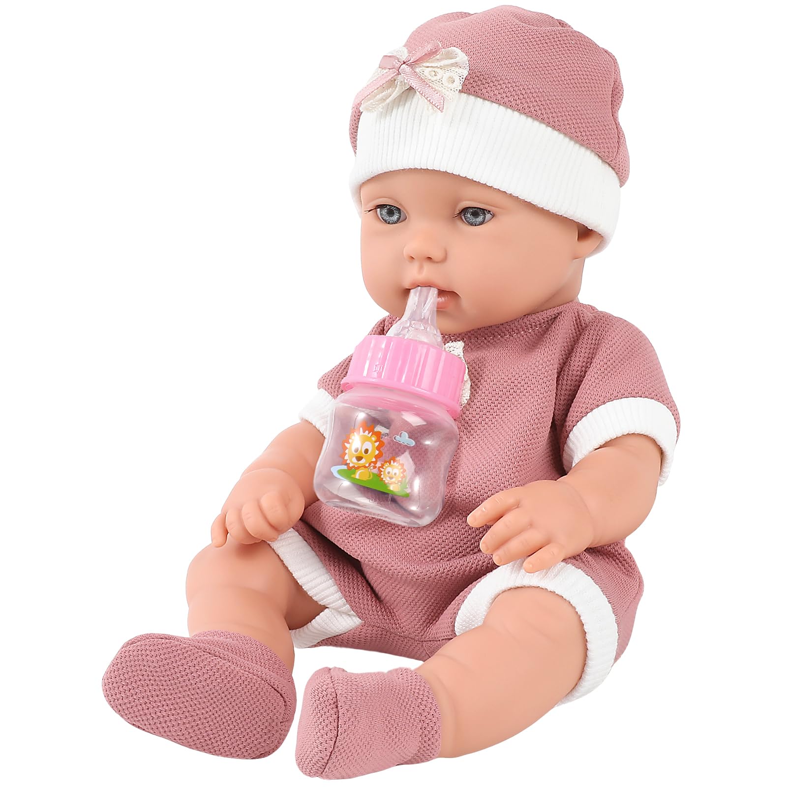 DONTNO12 Inch Baby Doll with Clothes,Newborn Baby Doll Includes Doll Clothes,Bottle,First Gift Dolls for Toddlers Ages 3+